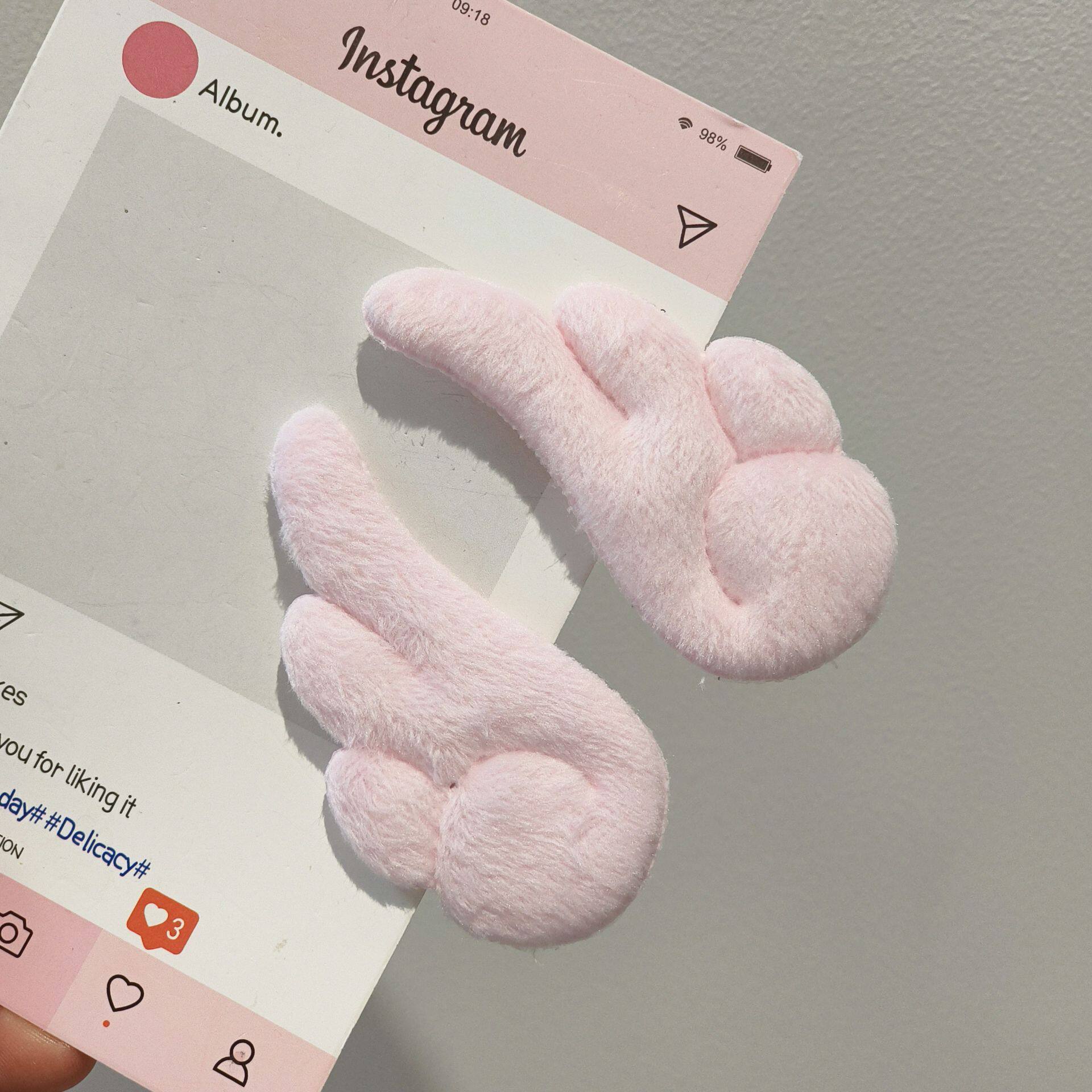 双面毛绒天使小翅膀发夹y2日系高颜值魔法少女发夹侧边夹饰品批发