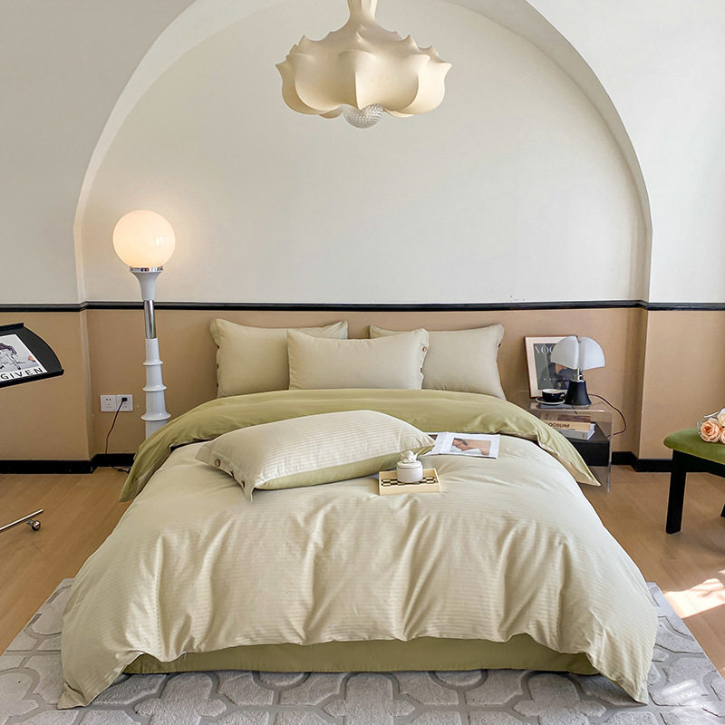 Class A 60 Xinjiang long staple cotton four-piece high-grade pure cotton quilt cover sheets three-piece bedding