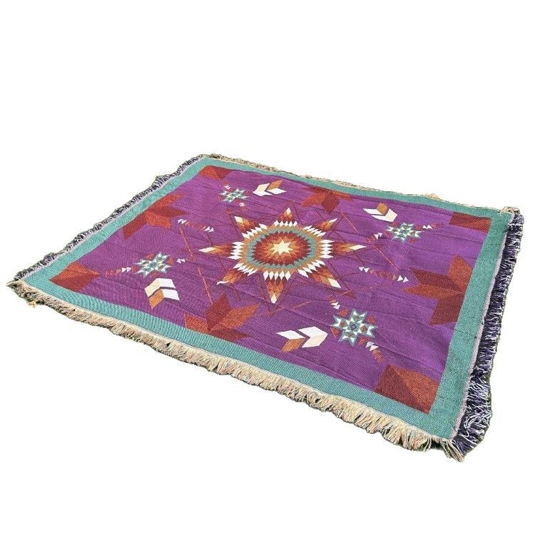 Cross-Border Factory Jacquard Tapestry Outdoor Camping Blanket Floral Series Thread Blanket Nap Air-Conditioning Blanket High-End Gift Blanket