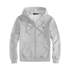 Rl Cross-Border Export Polo Sweatshirt Suit Embroidered Pony Logo Hooded Cardigan Fleece-Lined Casual Jacket for Men