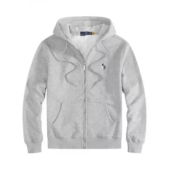 Rl Cross-Border Export Polo Sweatshirt Suit Embroidered Pony Logo Hooded Cardigan Fleece-Lined Casual Jacket for Men