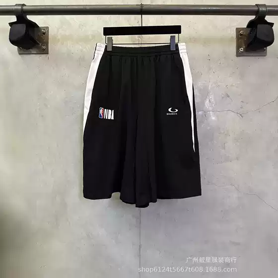 High-End Version B Brand 26Ss Nba Collaboration Series Color-Blocked Shorts Loose Casual Sports Unisex Terry Shorts