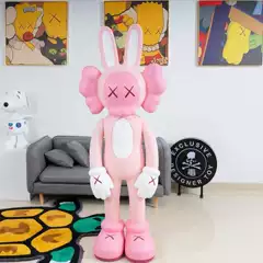 Trendy Sesame Street Kaws Pink Rabbit Sculpture Luxury Decoration for Living Room, Mall, and Home Decor Large Ornament