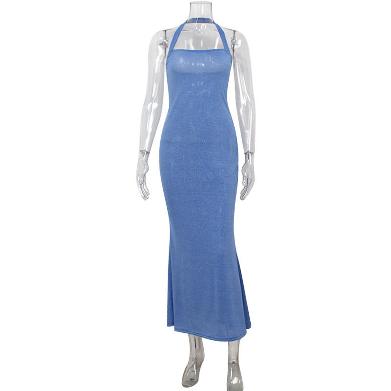 Off Shoulder Mermaid Bodycon Dress Elegant Fit Waist Cinching Shiny Fabric Evening Party or Cocktail Wear OEM