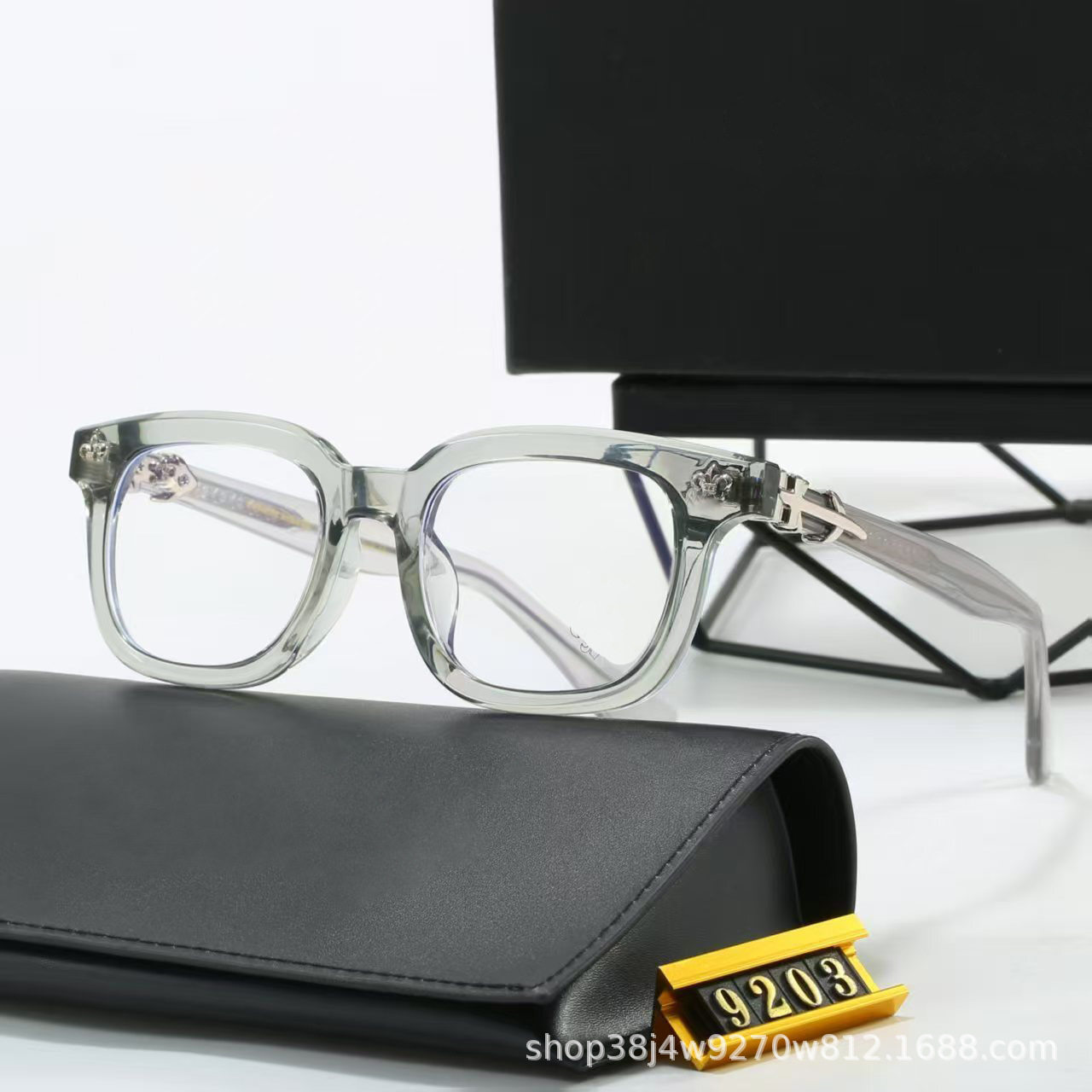 2025 New European and American Cross-Border Fashion Personality Eyeglass Frames Street Style Plain Lenses Amazon Hot-Selling Wholesale