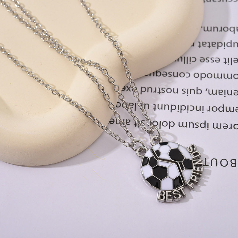 欧美饰品 BEST FRIENDS心型方块吊坠 闺蜜吊坠心形项链