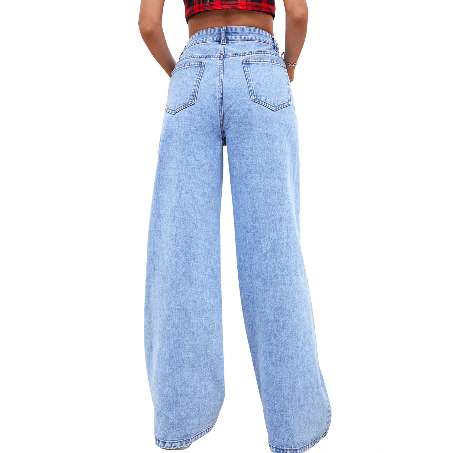 High Waisted Wide Leg Jeans for Women Fashionable Versatile Comfortable Casual Wear Ready to Ship