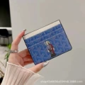 Dog tooth co-branded doll card holder blue