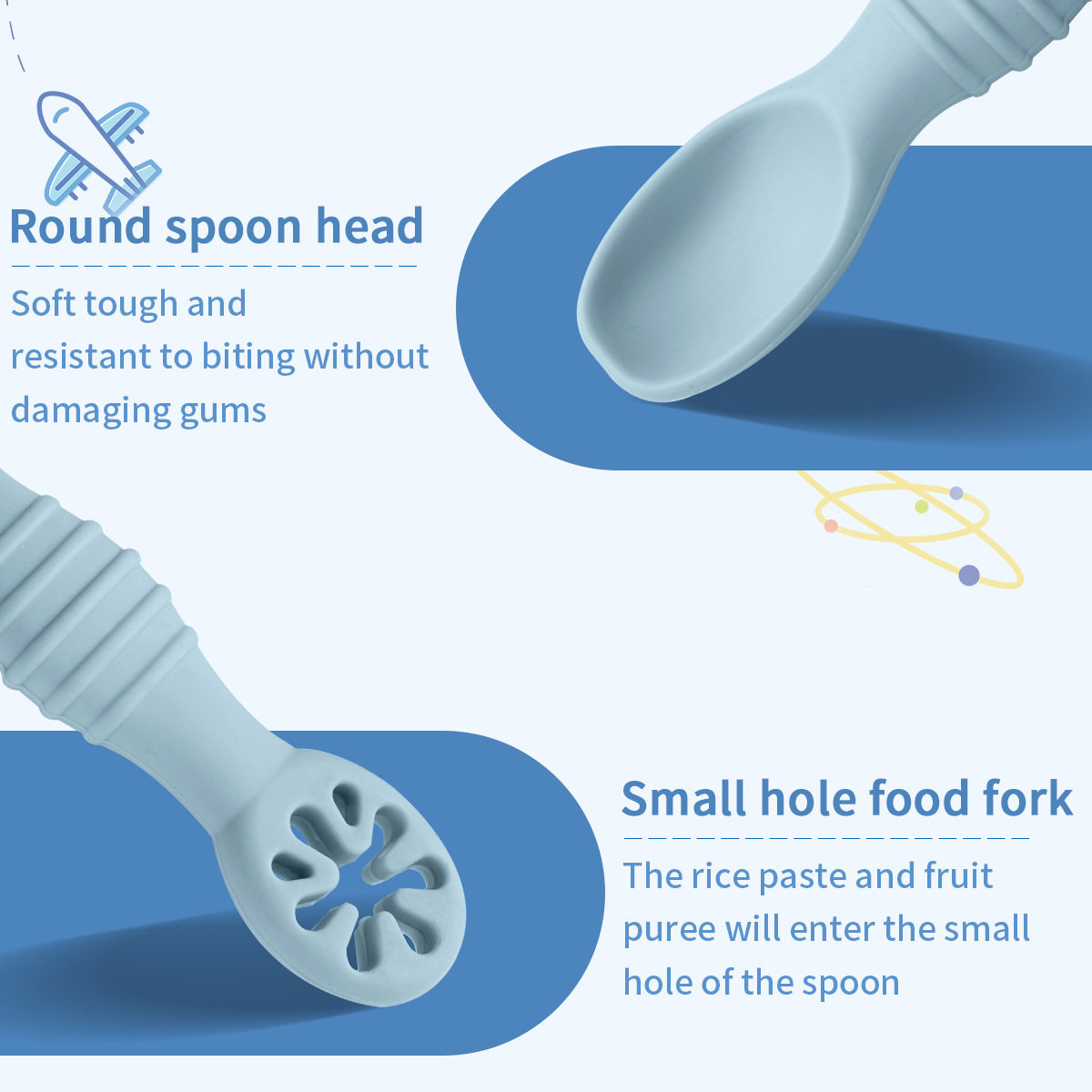 Cross-Border Silicone Spoon Baby Food Supplement Licking Spoon Baby Learning to Eat Training Silicone Soft Spoon Rice Cereal Feeding Sticky Spoon