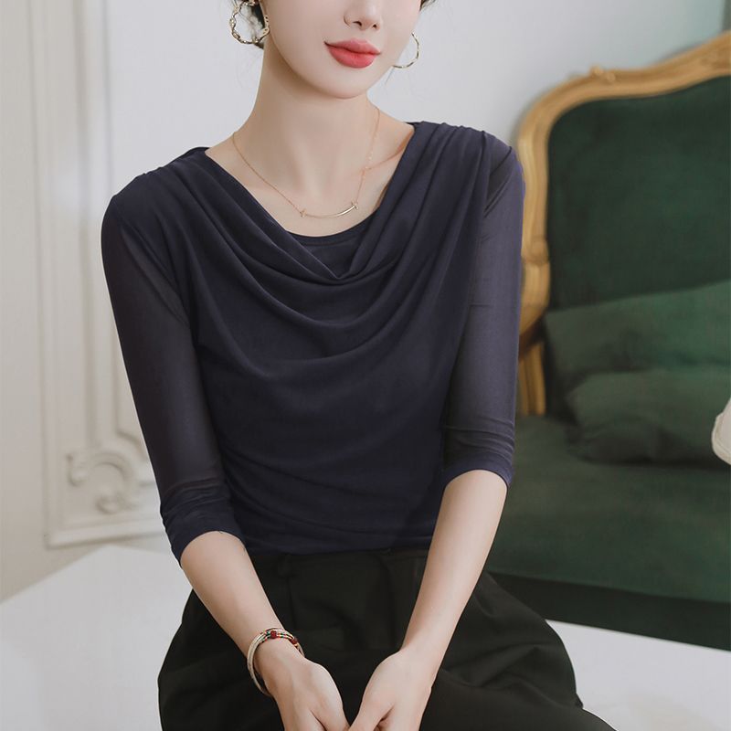 Summer Mesh Womens T Shirt Stylish Mid Length Sleeve Plus Size Flattering Fit Casual Everyday Wear Wholesale