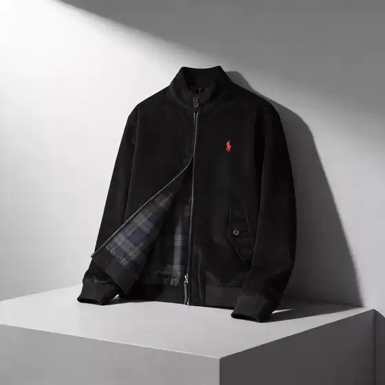 25 Cross-Border Autumn and Winter Rl Retro Corduroy Casual Jacket Simple Versatile Fashion Unisex