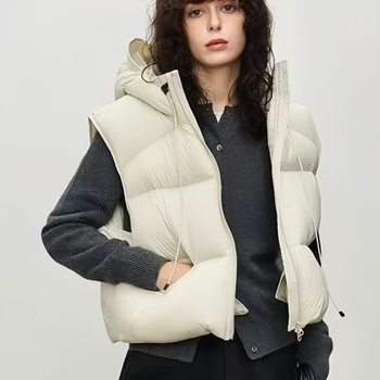 Women's down Vest for Outerwear, 2025 New Fashionable and Stylish Vest, Versatile Casual Stand-Up Collar down Jacket Vest