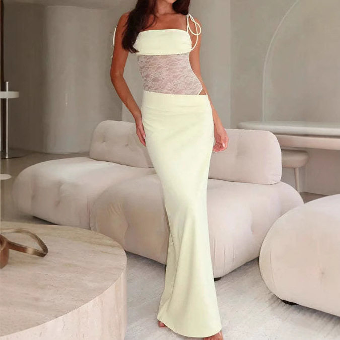 Summer Womens Crop Top and Skirt Set Slim Fit Sexy Spaghetti Straps European and American Style Perfect for Casual
