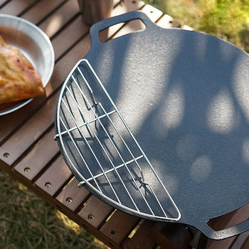 Outdoor baking pan baking net steaming rack stainless steel oil filter rack camping barbecue frying pan barbecue camping oil drain anti-scorch roast