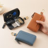 Genuine Leather Car Key Bag, Household Key Storage Bag, Dual-Purpose Detachable Access Card Lock Keychain Car Key Bag