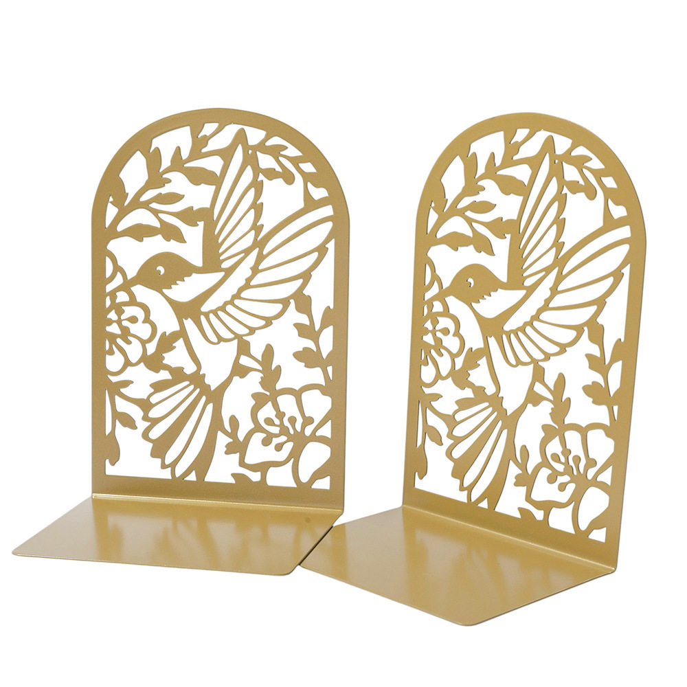 Amazon's New Creative Metal Cutting Silhouette Hummingbird Bookend Bookshelf Book Clip Wholesale Desktop Ornaments Decoration