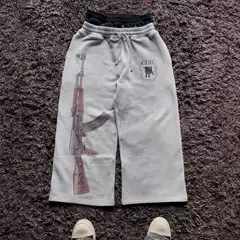 CK206009 Europe and the United States cross-border double waist embroidery street folding couple pants wholesale