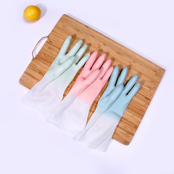 Dishwashing gloves for Women household kitchen durable waterproof rubber latex non-slip household cleaning laundry
