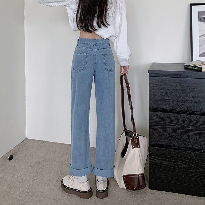 Womens Vintage Loose Fit Denim Jeans Spring Collection High Waisted Flattering Casual Straight Leg Wholesale