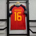 Spain home jersey, number 16 with captain's armband