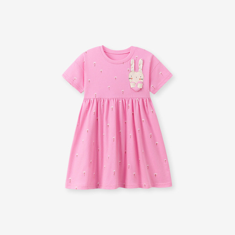 [Style] Girls' Dress, Cute Rabbit Kids' Skirt, Summer Kids' Dress
