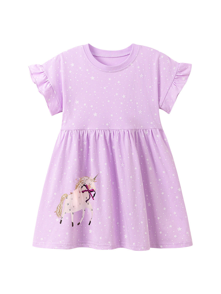 New Girls' Dress, Summer Short-sleeve Kids' Skirt, Cute Girls' Princess Dress