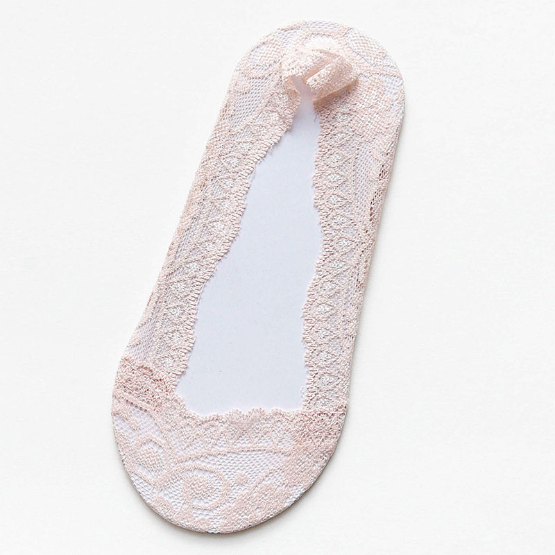 春夏季韩版蕾丝船袜女士硅胶防滑浅口隐形袜纯色棉底袜子厂家批发