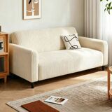 Тканевый диван lazy sofa маленькая квартира, домашняя гостиная, светлый роскошный кремовый диван в стиле double in-line small sofa