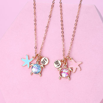 Cross-Border popular tortoise tortoise pendant cartoon starfish necklace unisex double chain Joker jewelry direct sales