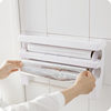 Kitchen Wrap Storage Rack with Cutter Aluminum Foil Barbecue Paper Storage Rack Tissue Rack Towel Storage Rack