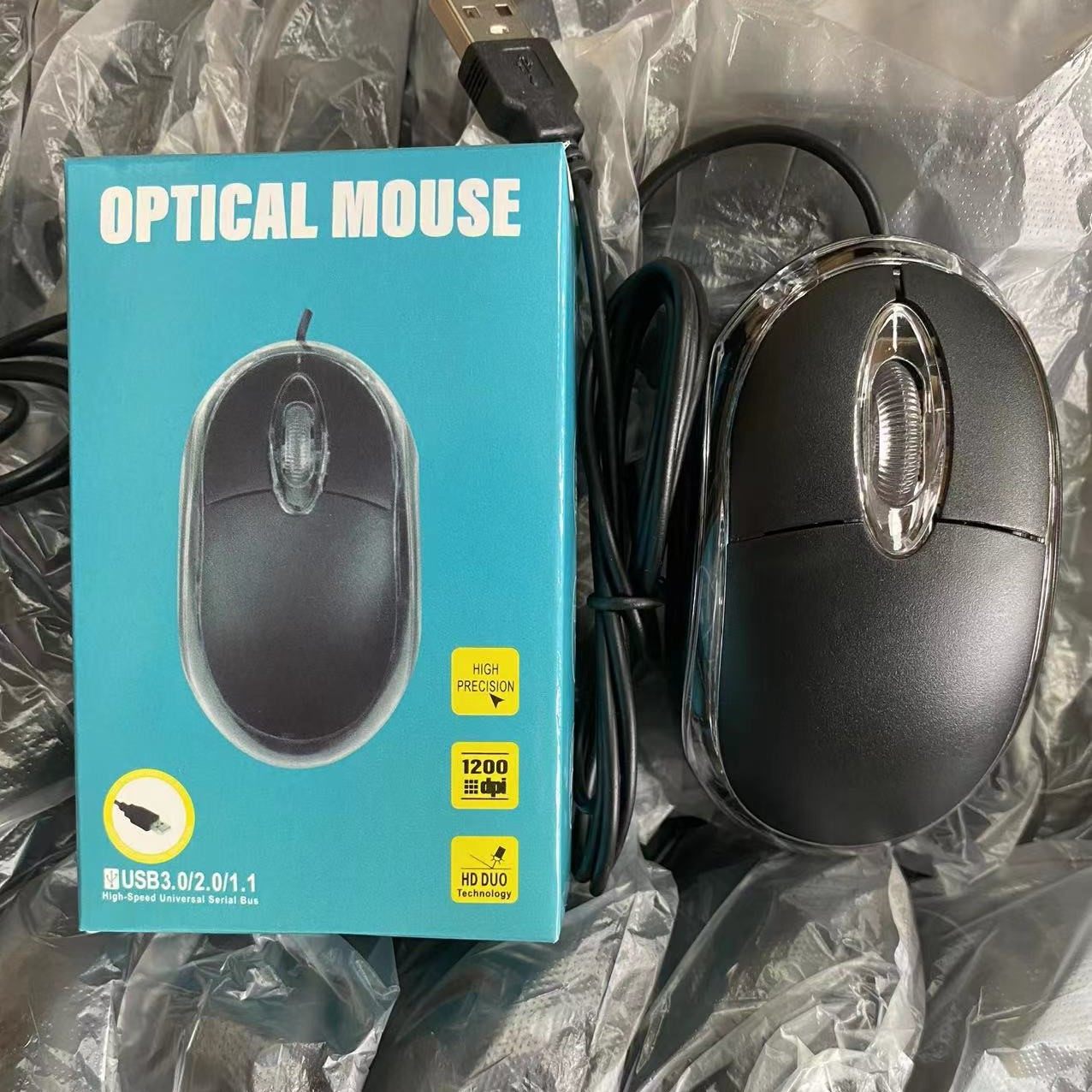 跨境适用于苹果 台式电脑配件办公商务笔记本 小光电有线鼠标批发