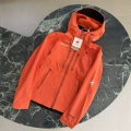 Orange vertical zipper softshell jacket