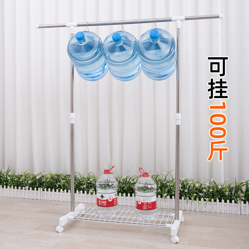 Indoor Retractable Clothes Drying Rack Floor-Standing Mobile Single-Pole Small Foldableing Cooling Hanging Simple Clothes Rod for Home Use Yang Chengjunri