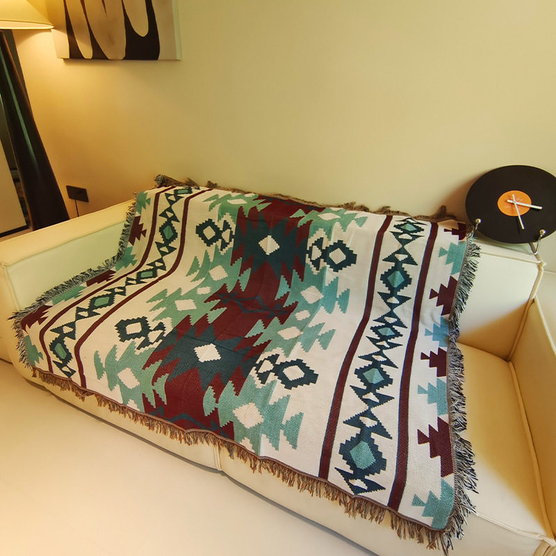 Cross-border foreign trade American decorative blanket jacquard tapestry sofa cover towel line blanket dustproof full cover sofa blanket manufacturers wholesale