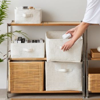 Japanese Muji Fabric Storage Basket Cotton and Linen Household Toy Snack Wardrobe Storage Basket Drawer-Type Miscellaneous Storage Basket