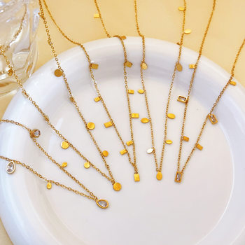 European and American Versatile Titanium Steel Necklace Women's Light Luxury Niche Design Clavicle Chain Woolen Chain 2021 New Fashion Accessories