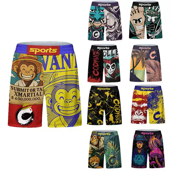 Men's Loose Casual Sports Shorts Outdoor Sports Running Fitness Basketball Football Quick-Drying Breathable Digital Printing