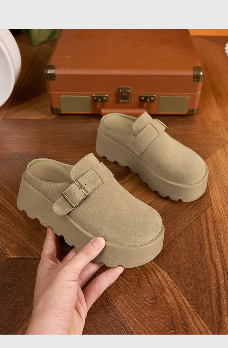 Sandal Birkenstock nữ đế dày mũi tròn, phong cách thoải mái — Xanh rêu, Kaki, Nâu lạc đà chi tiết 13