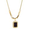 Titanium Steel Chain Plated 18K Gold Pendant Necklace Black Brand Square New Female Niche Collarbone Chain Accessories Factory Outlet