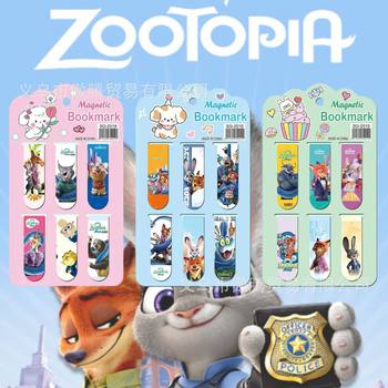 Cross-Border New Zootopia 6-Bookmarks High-Looking Ins Nick Judy Laser Magnetic Double-Sided Small Bookmarks
