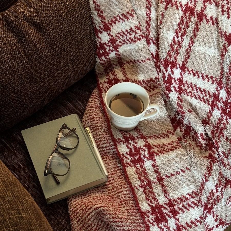 Class a Maternal and Infant New Year Red Checkered Half-Fluffy Blanket Atmosphere Ball Blanket Red Autumn and Winter Christmas Thickened Sofa Blanket