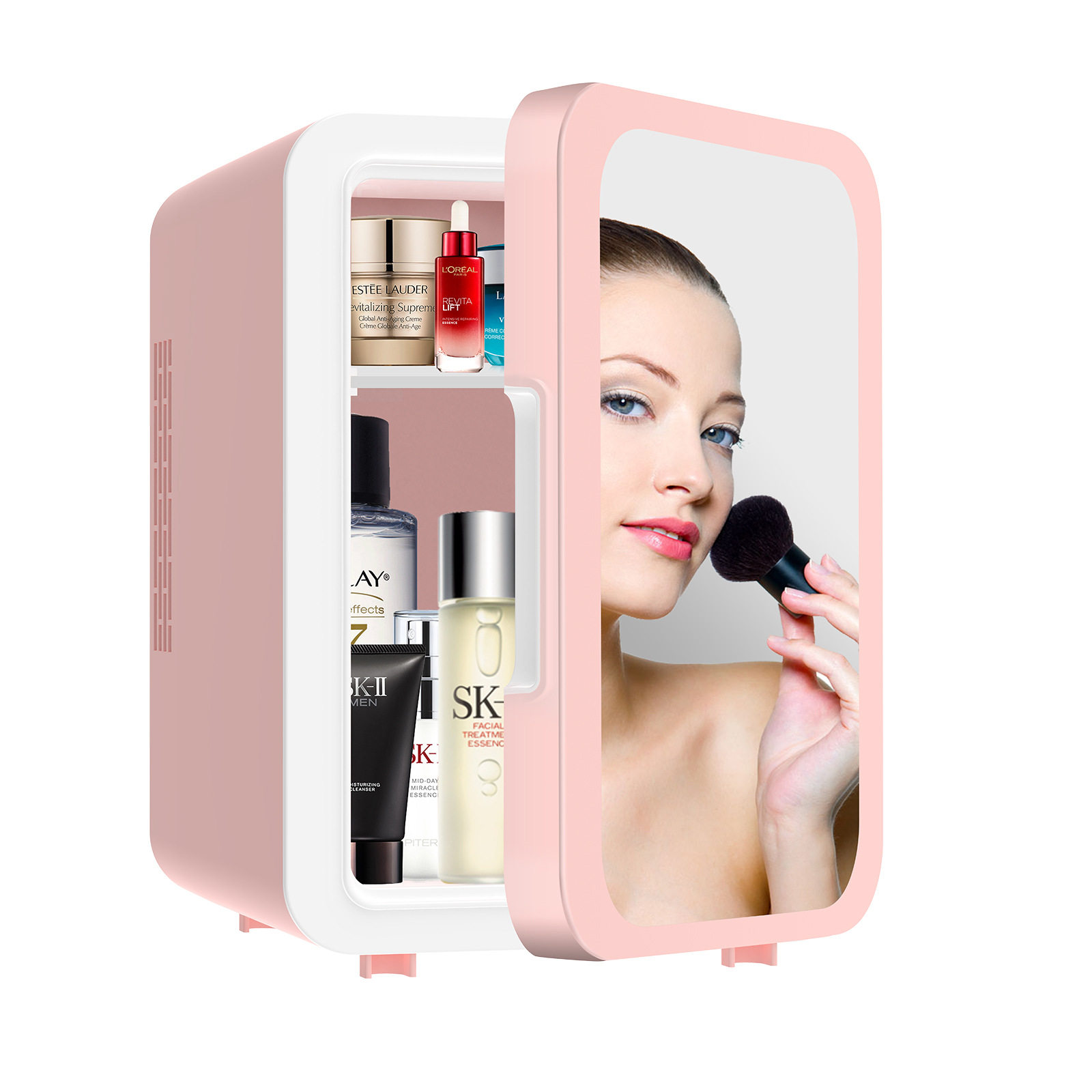 Cross-border hot sale beauty refrigerator 4L mirror cosmetic mask portable cold and warm dual-use small mini car refrigerator