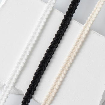 Factory Direct Sales 0.6cm Pure Color Polyester Cotton Small Fragrance Webbing Cuffs Hat Edge Skirt Home Textile Non-Elastic Webbing Accessories