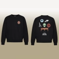 B1081 round neck black