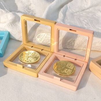 Suspended Box Jewelry Packaging Box Transparent Pe Film Box Anti-Oxidation Gold Coin Silver Coin Antique Silver Dollar Storage Display Box