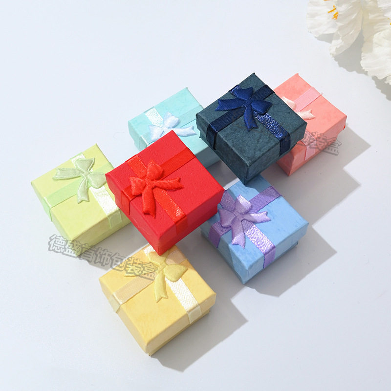 In stock cloud cover 4*4 Butterfly Festival ring stud earrings brooch jewelry packaging gift box cheap jewelry gift box