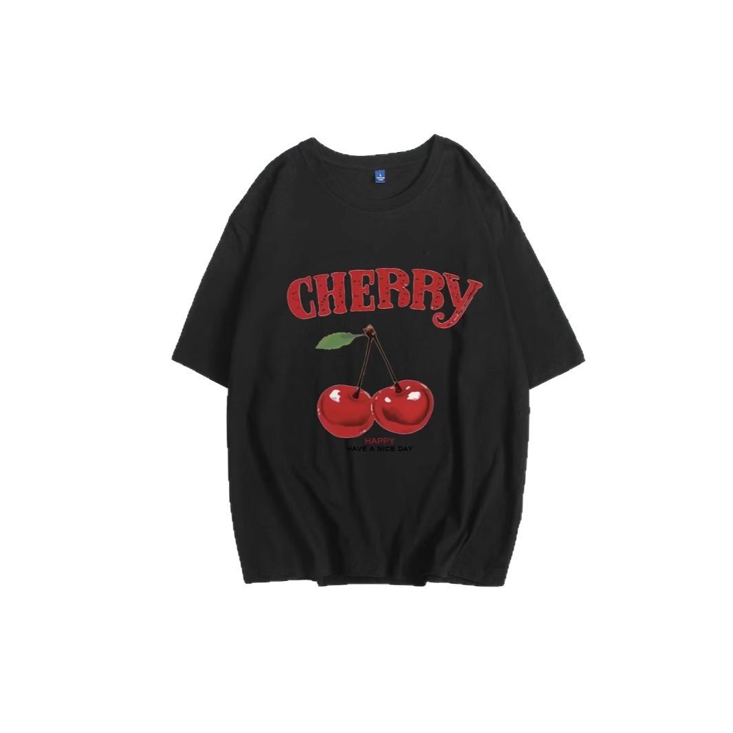 Womens Cotton T Shirt Loose Fit Round Neck Letter Print Summer Casual Wear Wholesale Available