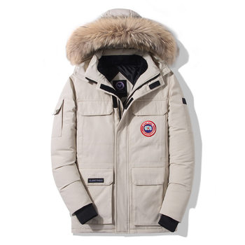 Goose 2024 Winter New White Duck Down Jacket with Vertical Collar Jacket for Men and Women Trendy Brand Cool Sa Warm Loose Jacket