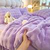 Thickened Rabbit Plush Bed Four-Piece Set, Warm Milk Velvet Bed Bed Sheets, Quilt Cover, Coral Velvet Three-Piece Set, Double-Sided Flannel