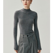 18 Stitches ~ Machine Washable! Yangtze Yarn Worsted Wool Knitwear Women's Half Turtleneck Tight-Fitting Versatile Knitted Botto